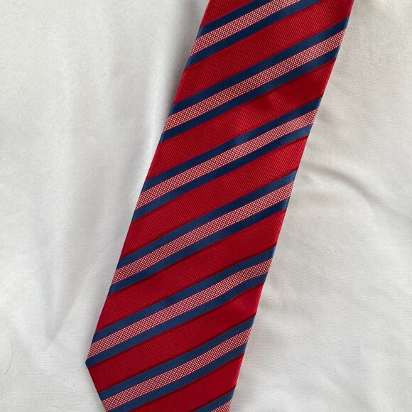 Paul Frederick Striped Repp Silk Necktie Tie - LIKE NEW - Picture 4 of 4